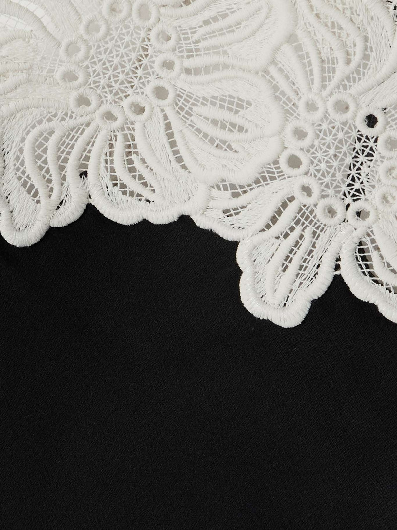 Guipure lace-trimmed satin camisole Black 4