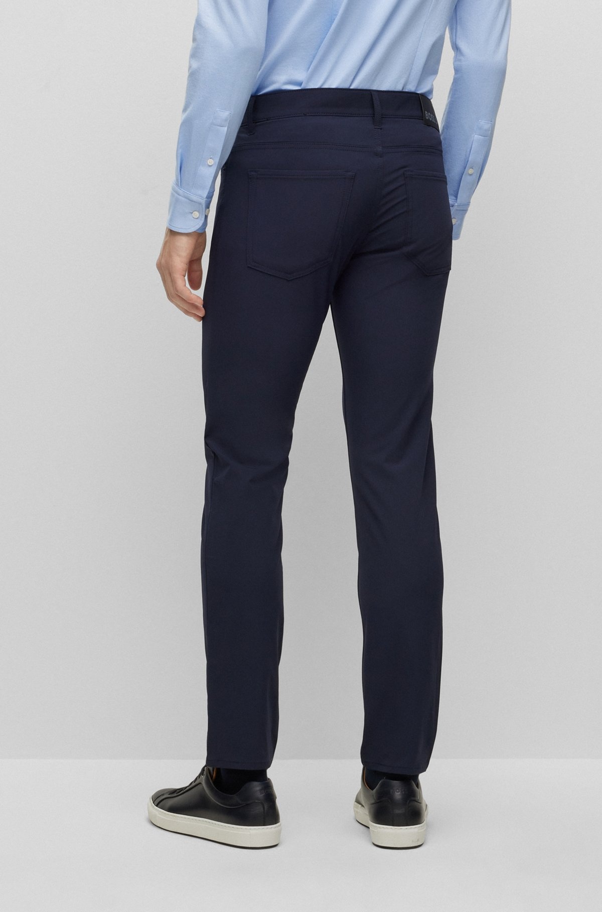 SLIM-FIT JEANS IN SUPER-STRETCH BLACK DENIM - 4
