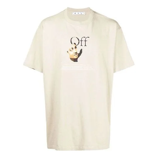 Off-White FW21 Funny Logo Printing Round Neck Loose Fit Brown OMAA038F21JER0071784 - 1