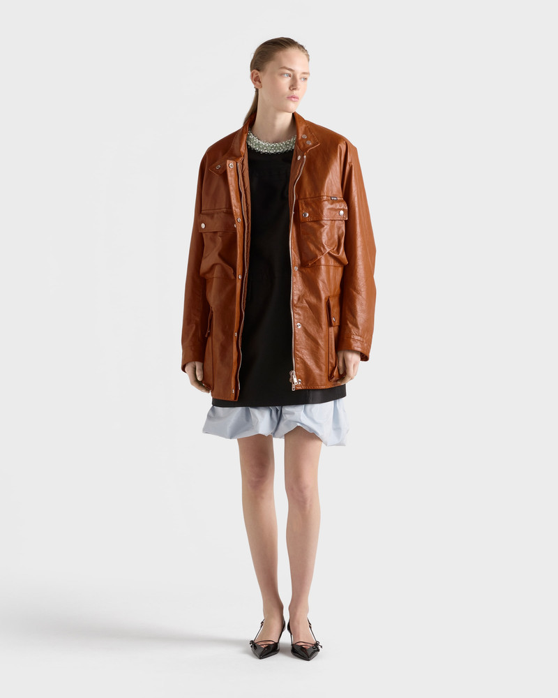 Prada Antiqued leather caban jacket outlook
