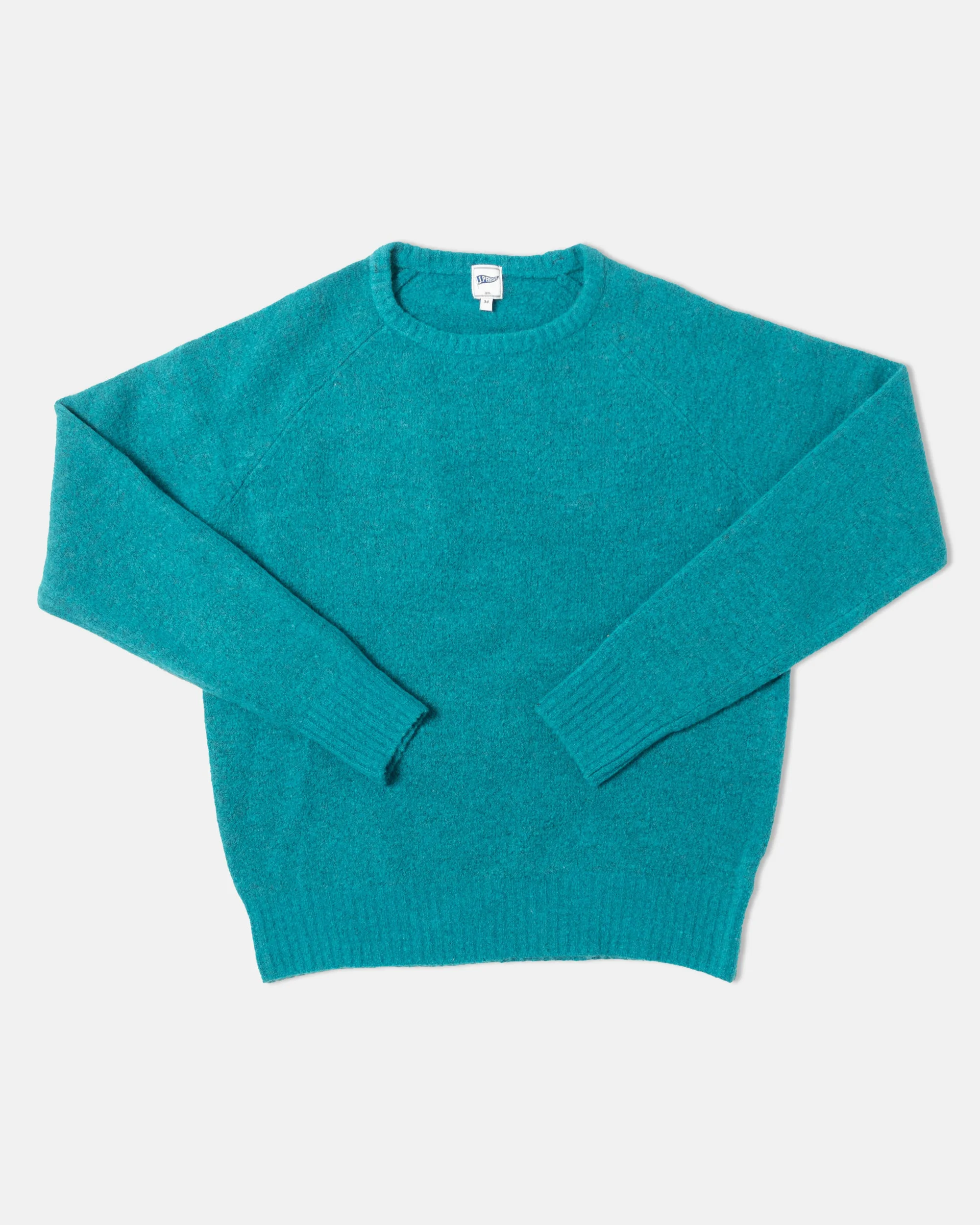 SOLID TURQUOISE CREWNECK SWEATER - TRIM FIT - 1