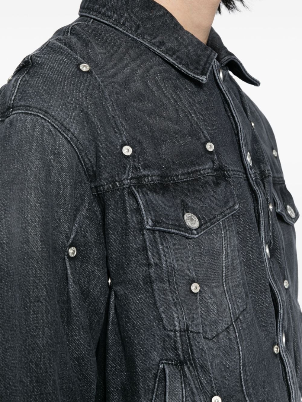 studded denim jacket - 5