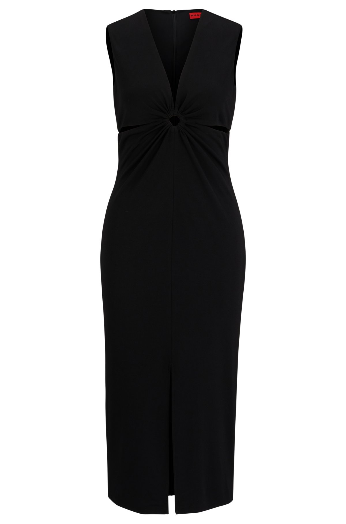 SLEEVELESS MIDI DRESS WITH CUT-OUTS AND RING DETAIL - 1