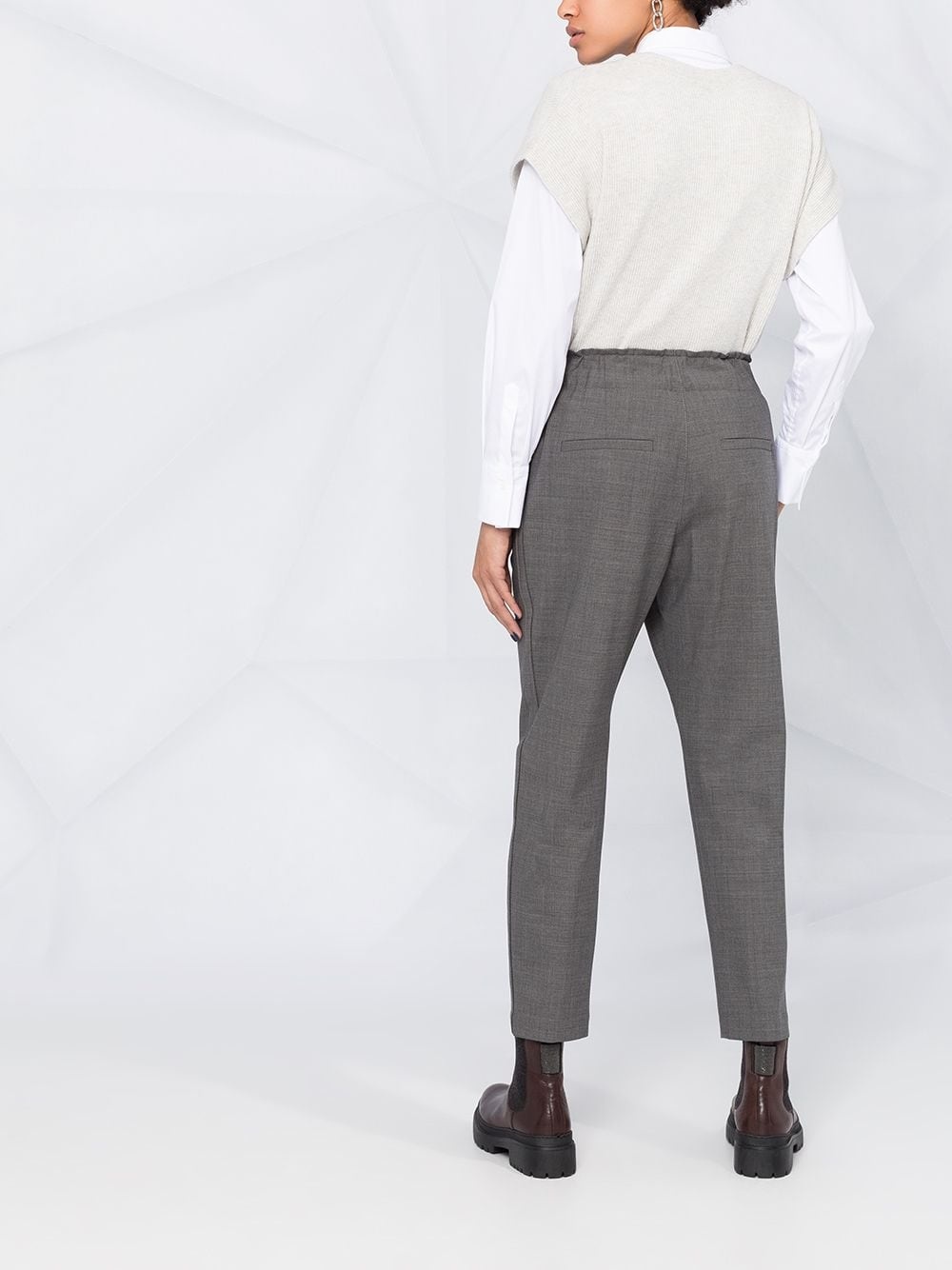 cropped virgin wool trousers - 5