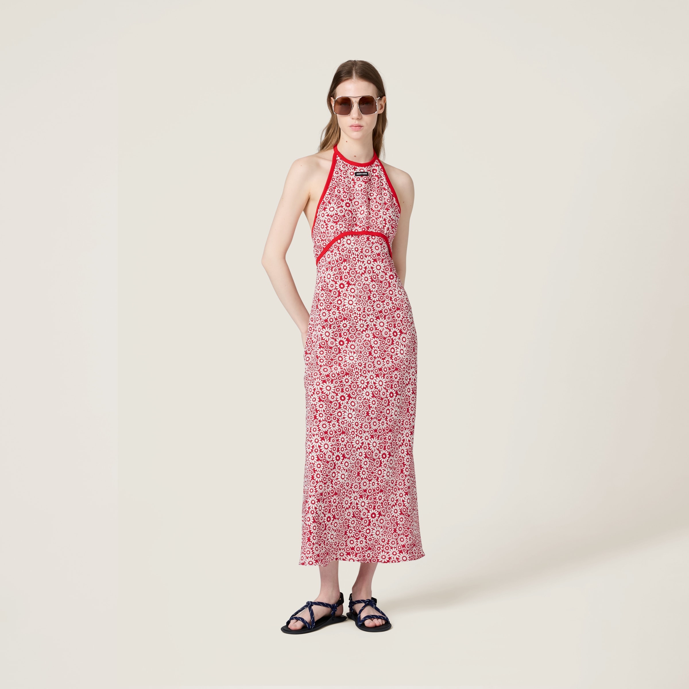 Long floral print crepe de chine dress - 2