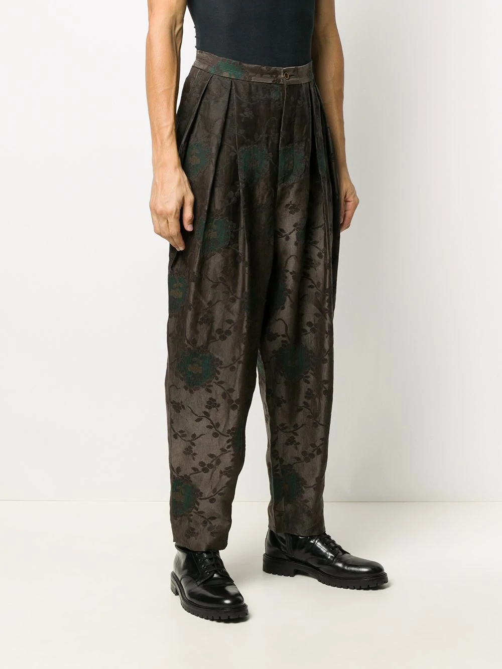 dropped crotch tapered trousers - 3