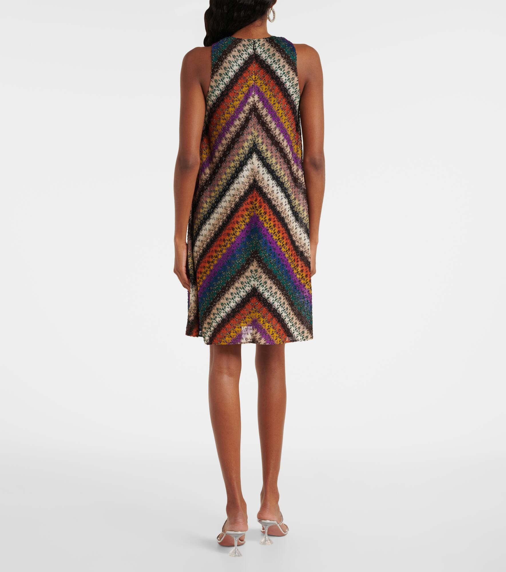 Zigzag knitted lamé minidress - 3