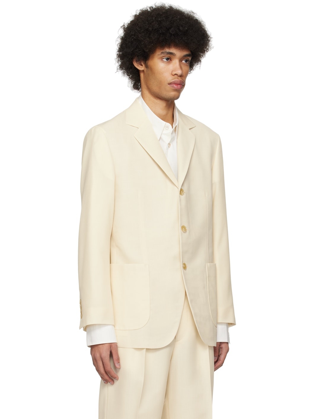 Off-White Single-Breasted Blazer - 2