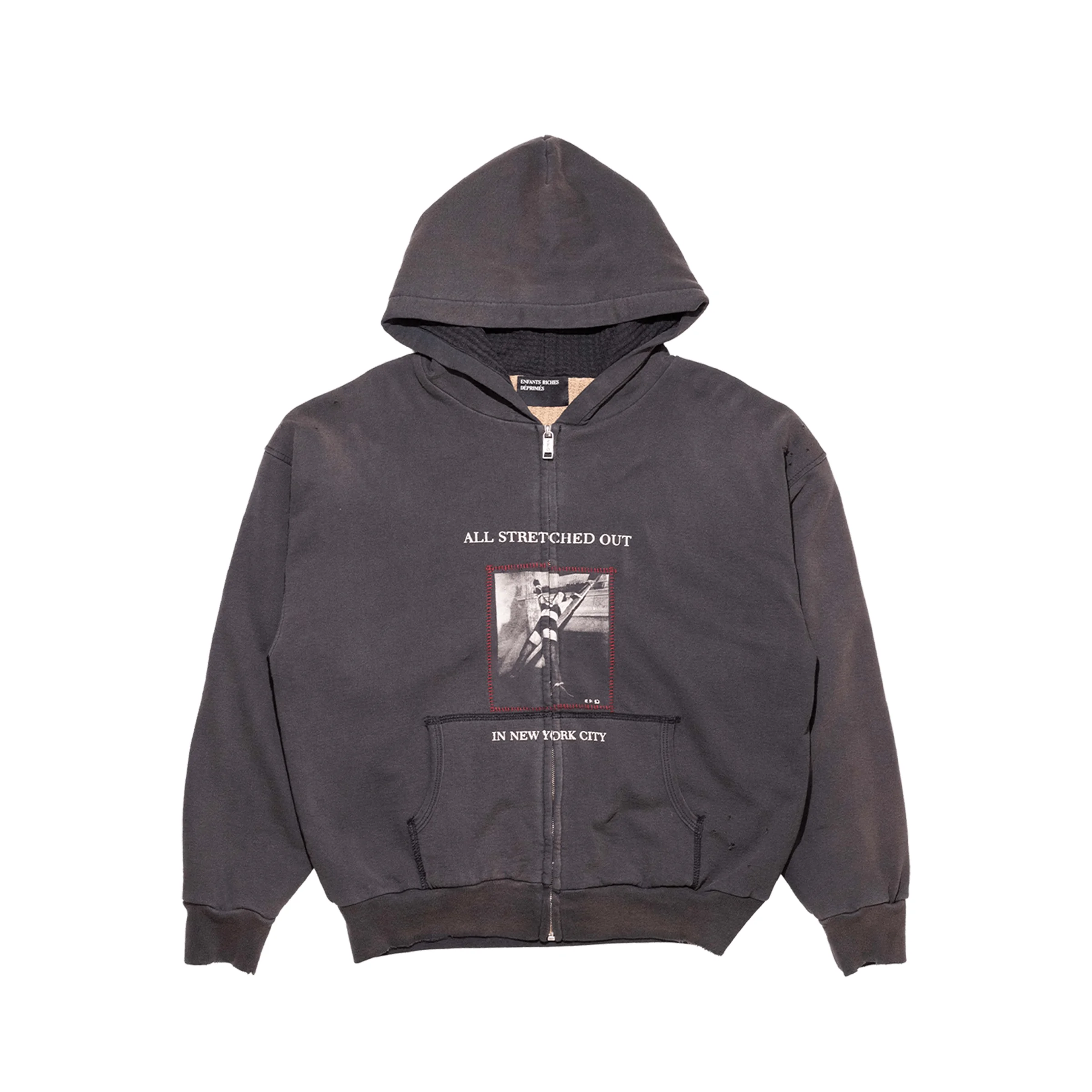 STRETCHED OUT THERMAL LINED LINED ZIP UP HOODIE - 1