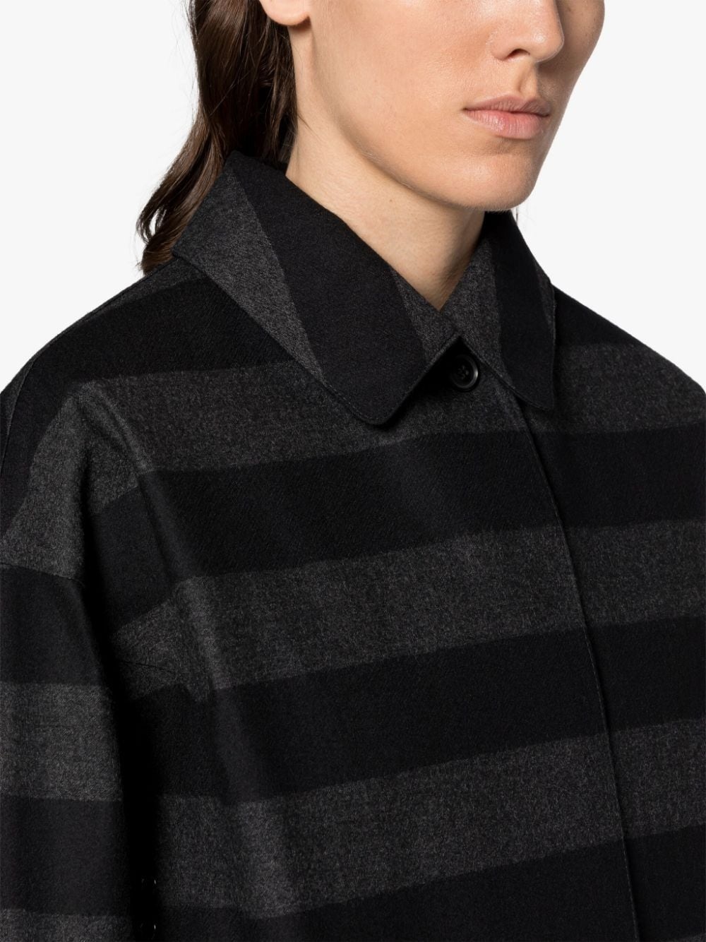 GRANISH WHITE & BLACK BONDED COTTON HOODED COAT - 5