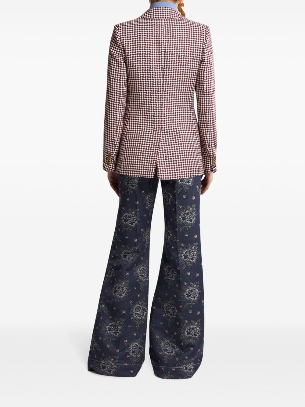 houndstooth-pattern double-breasted jacket - 4