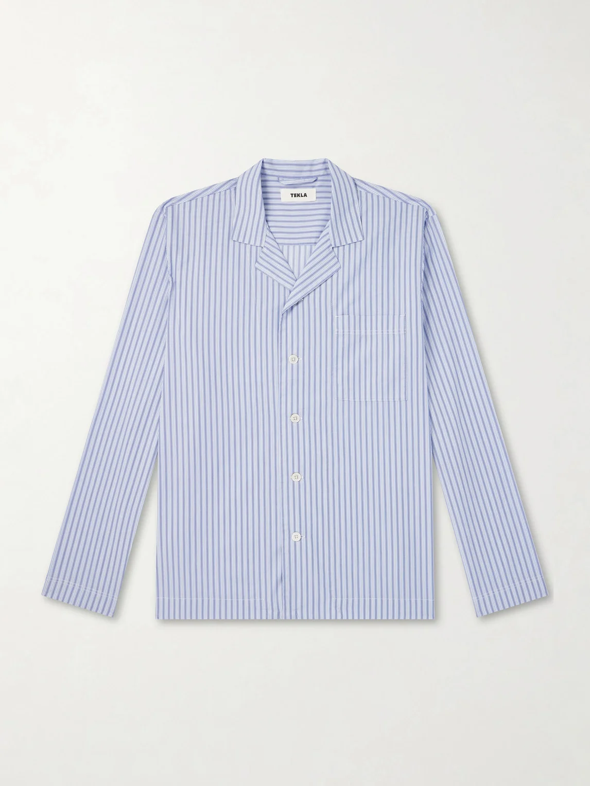 Camp-Collar Striped Organic Cotton Pyjama Shirt - 1
