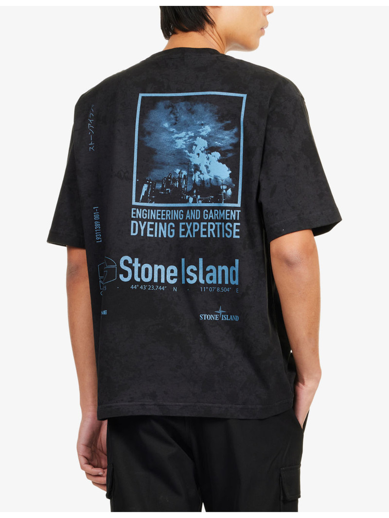 Stone Island Megacity Sky Brand-Print Cotton-Jersey T-Shirt outlook