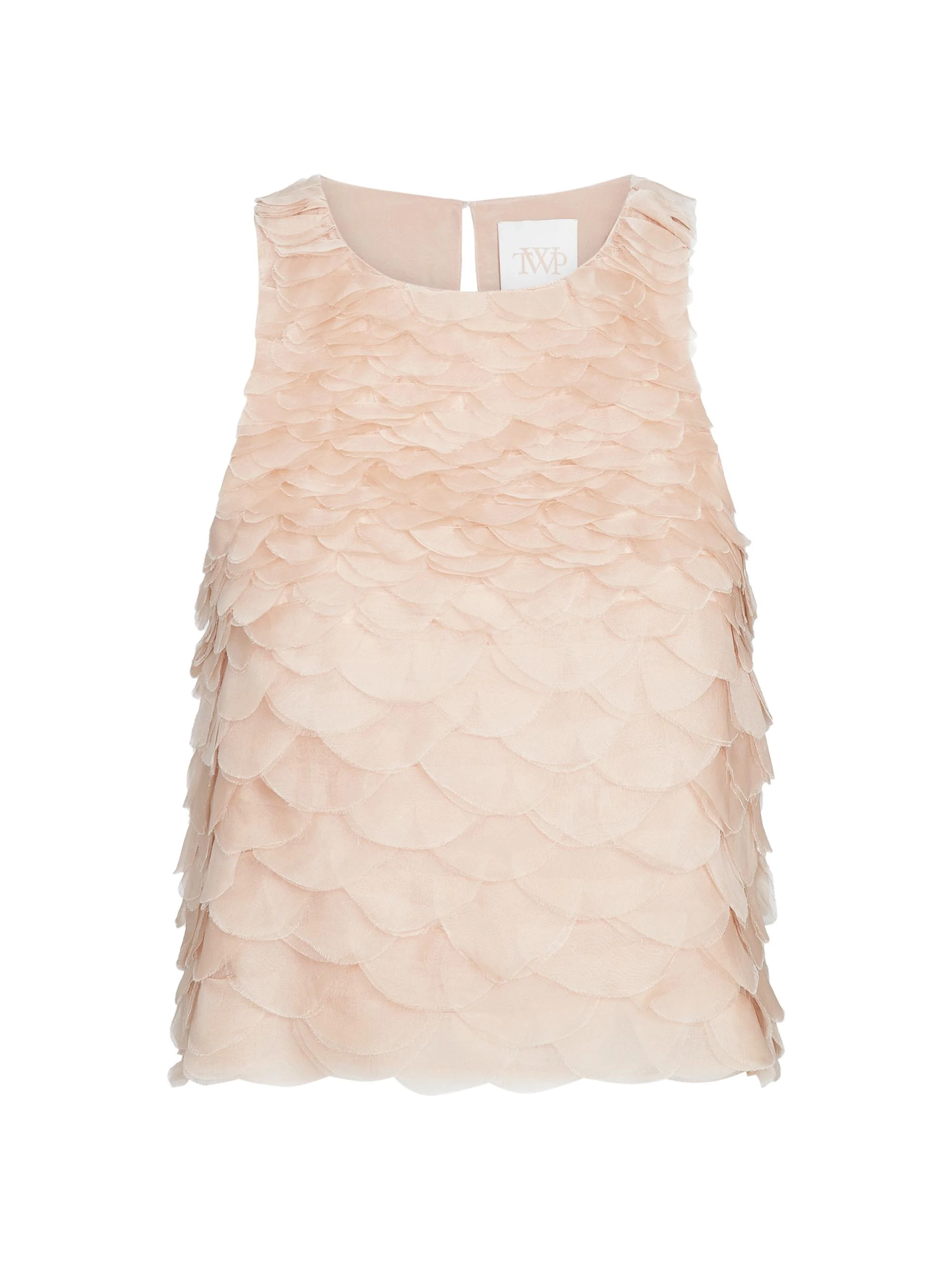 Women's Fishscale Shell Silk Top - Khaki - 1