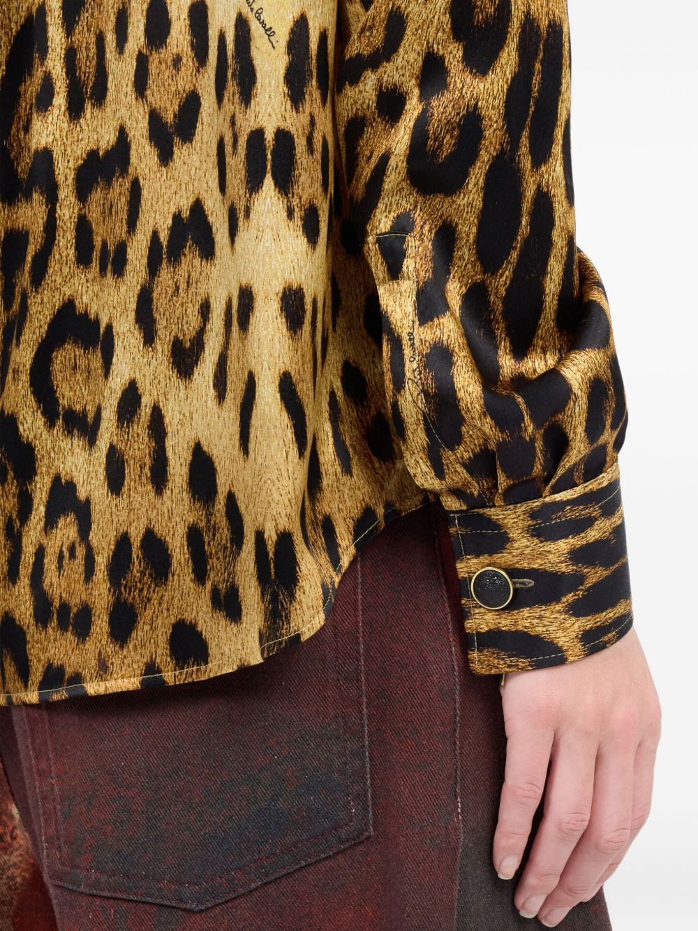 jaguar-print button-up shirt - 5