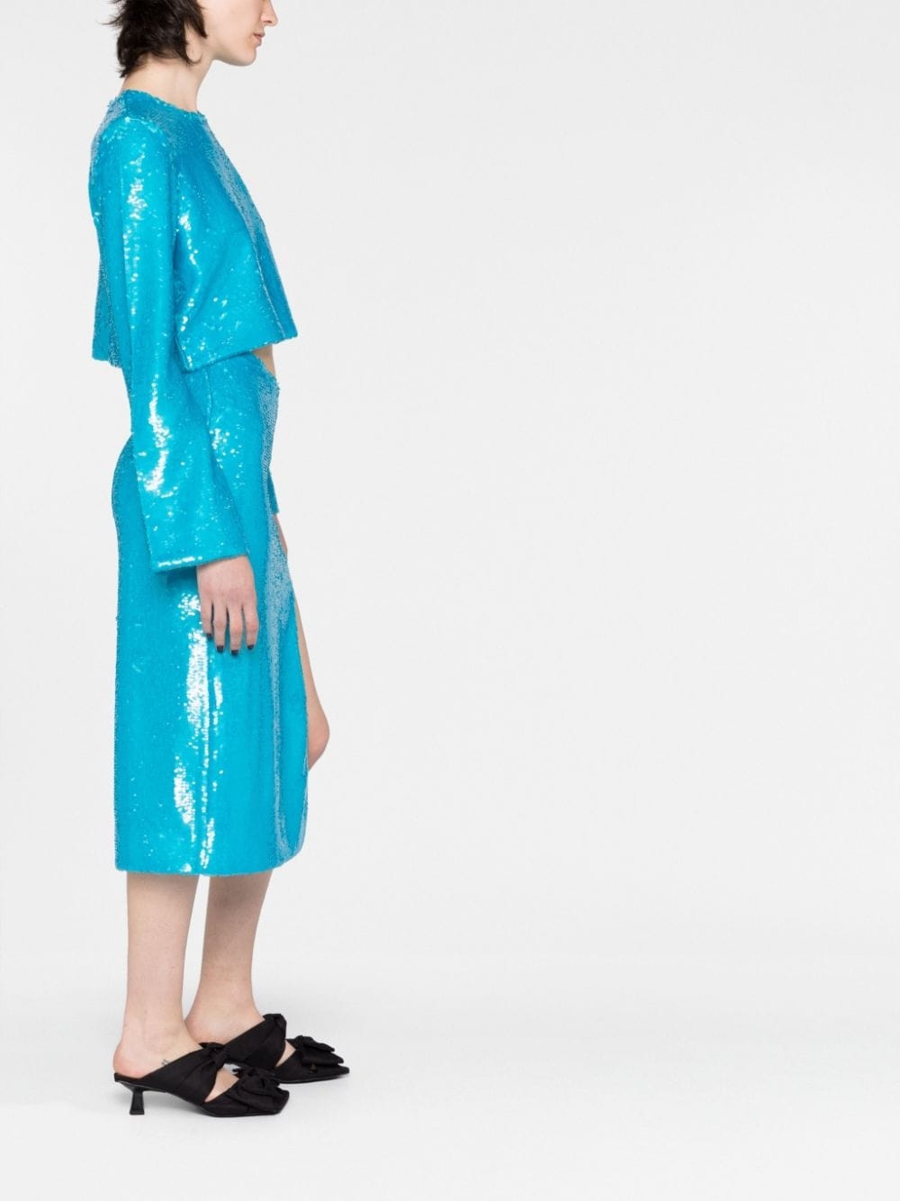 sequin-embellished midi skirt - 6
