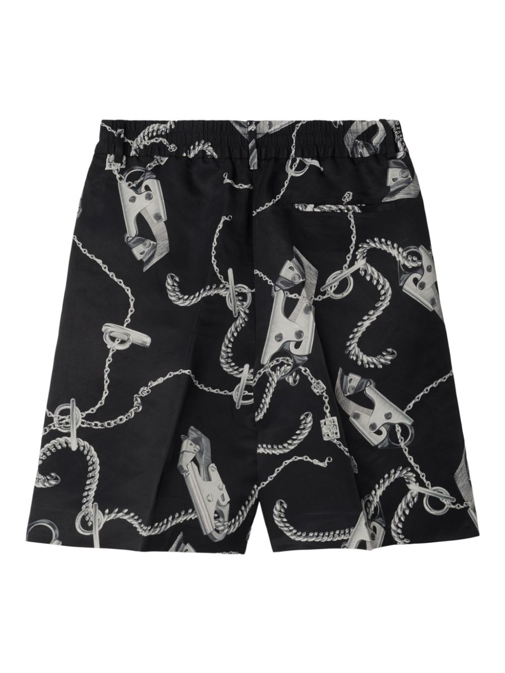 chain link-print straight-leg shorts - 5