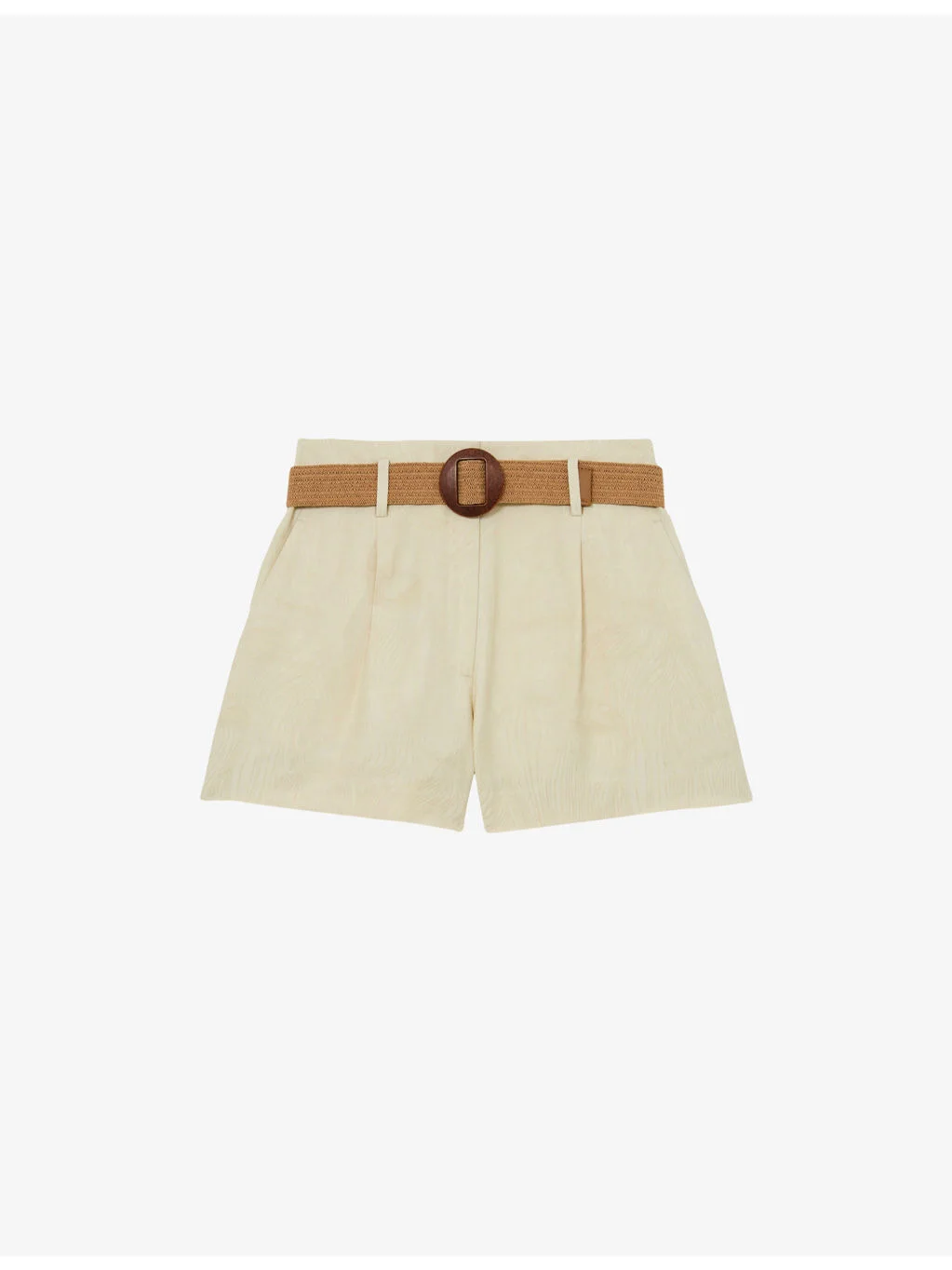 Matilda Belted-Waist Linen-Blend Shorts - 1