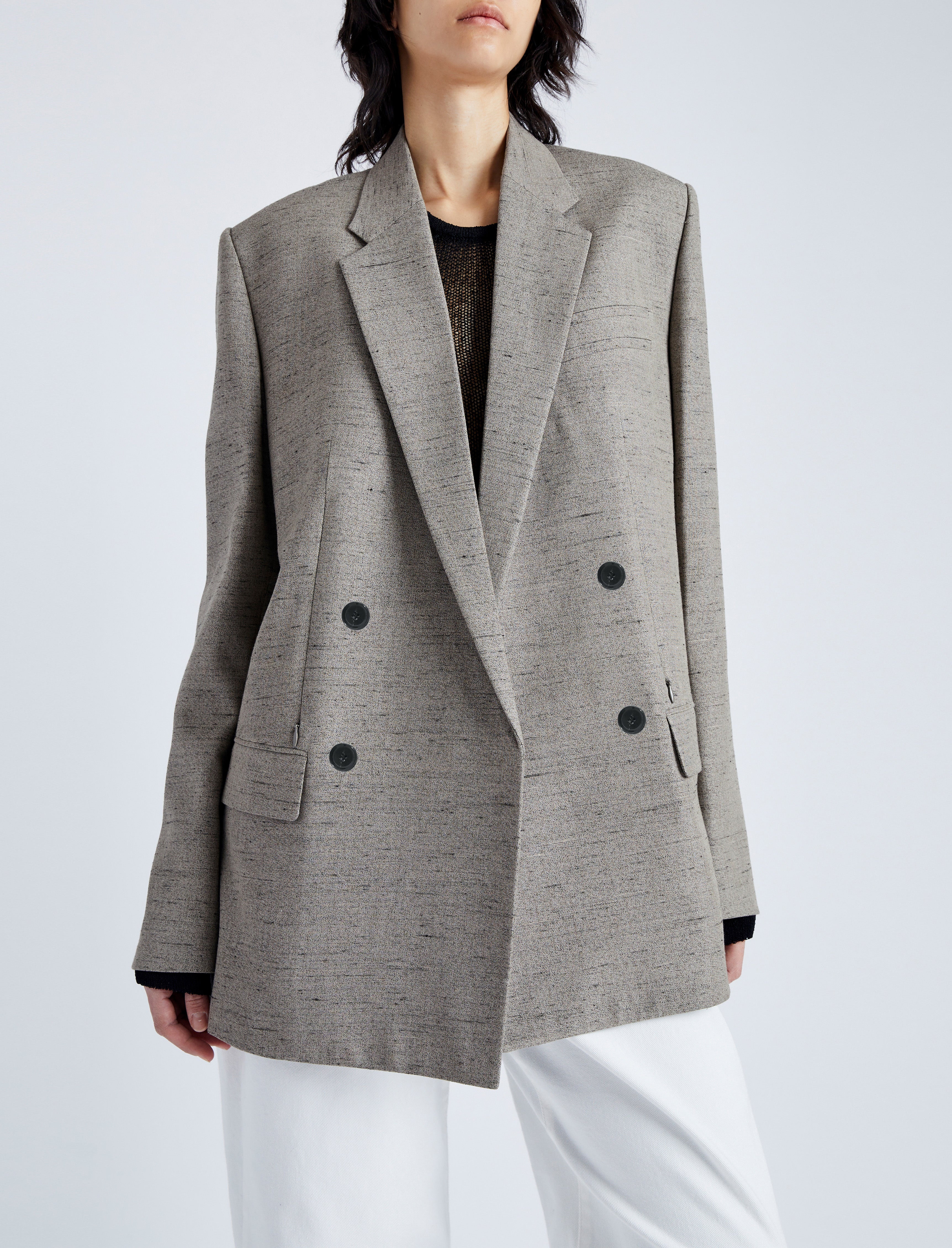 Hadley Jacket in Melange Viscose Linen - 6