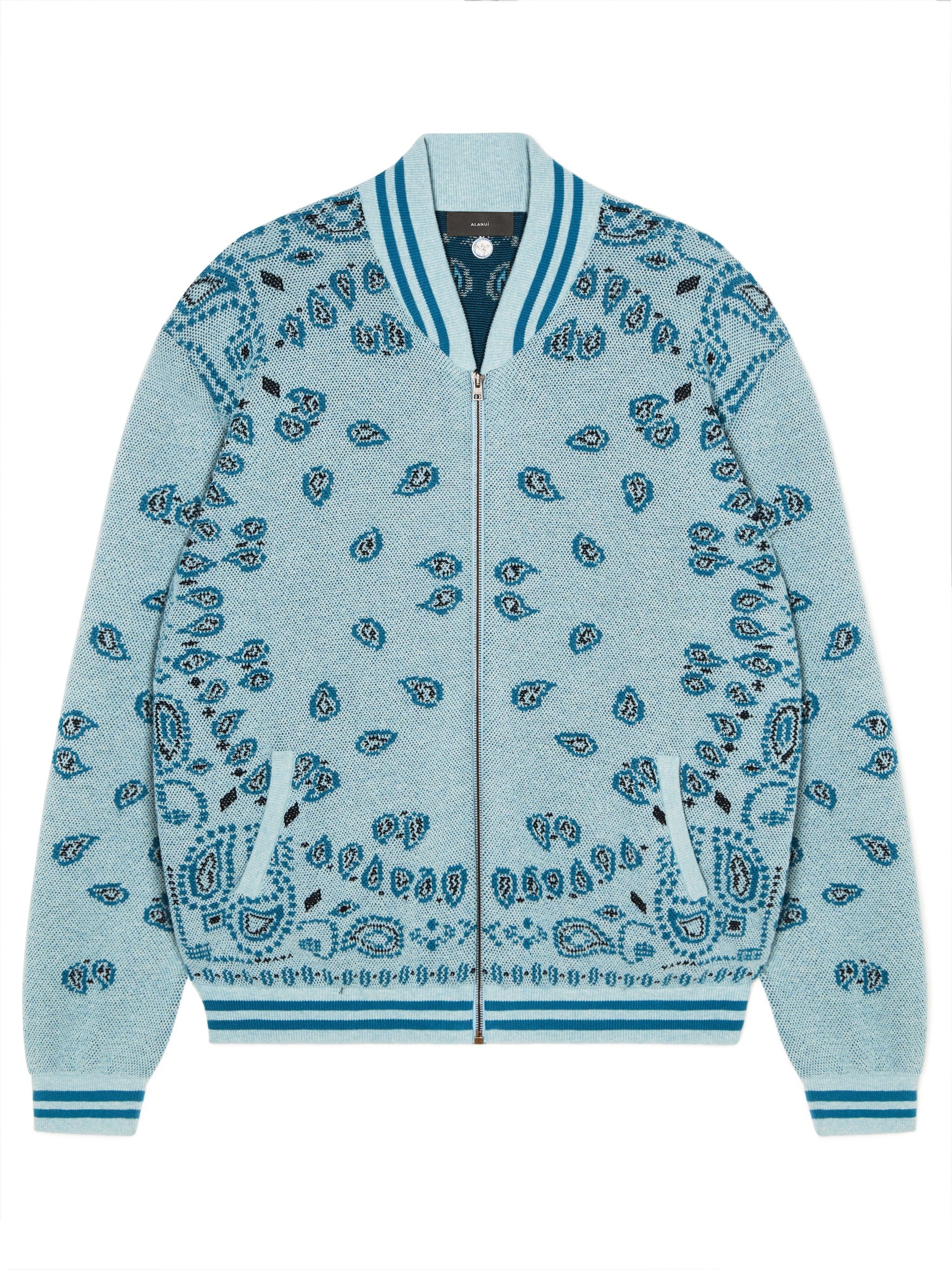 Bandana Piquet Jacquard Bomber Jacket - 1