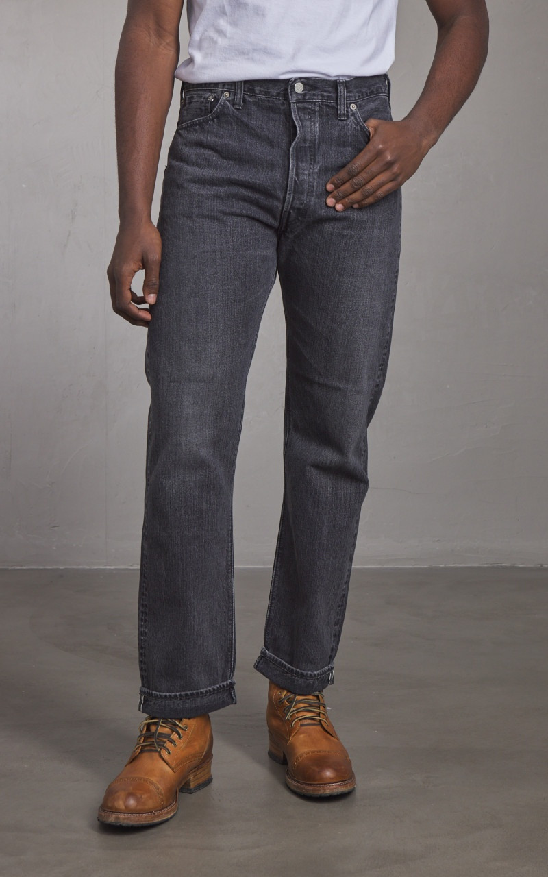 orSlow STANDARD FIT JEANS 105 BLACK DENIM SELVEDGE STONEWASHED outlook