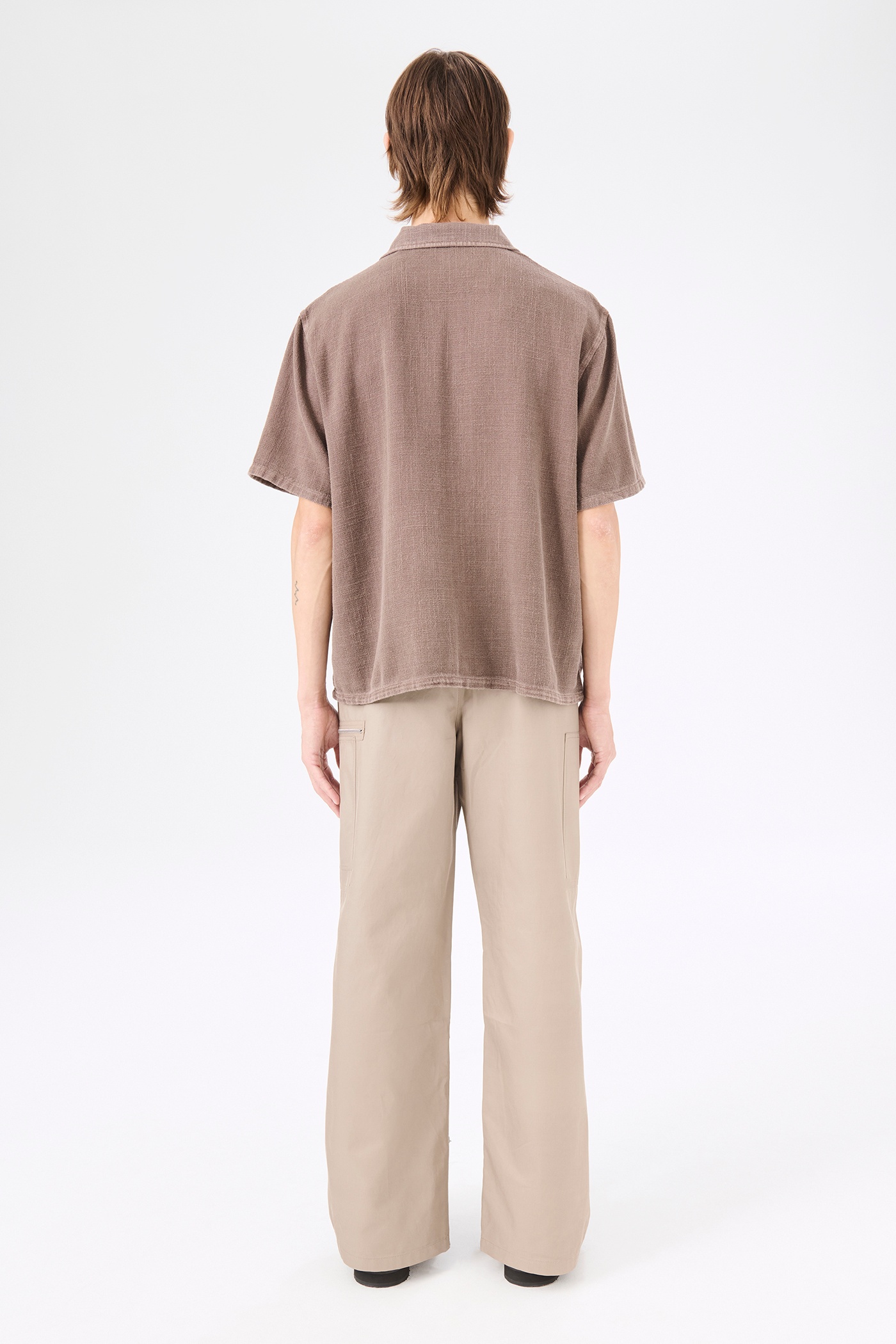Elder Shirt Shortsleeve Brown Sparse Panama - 4