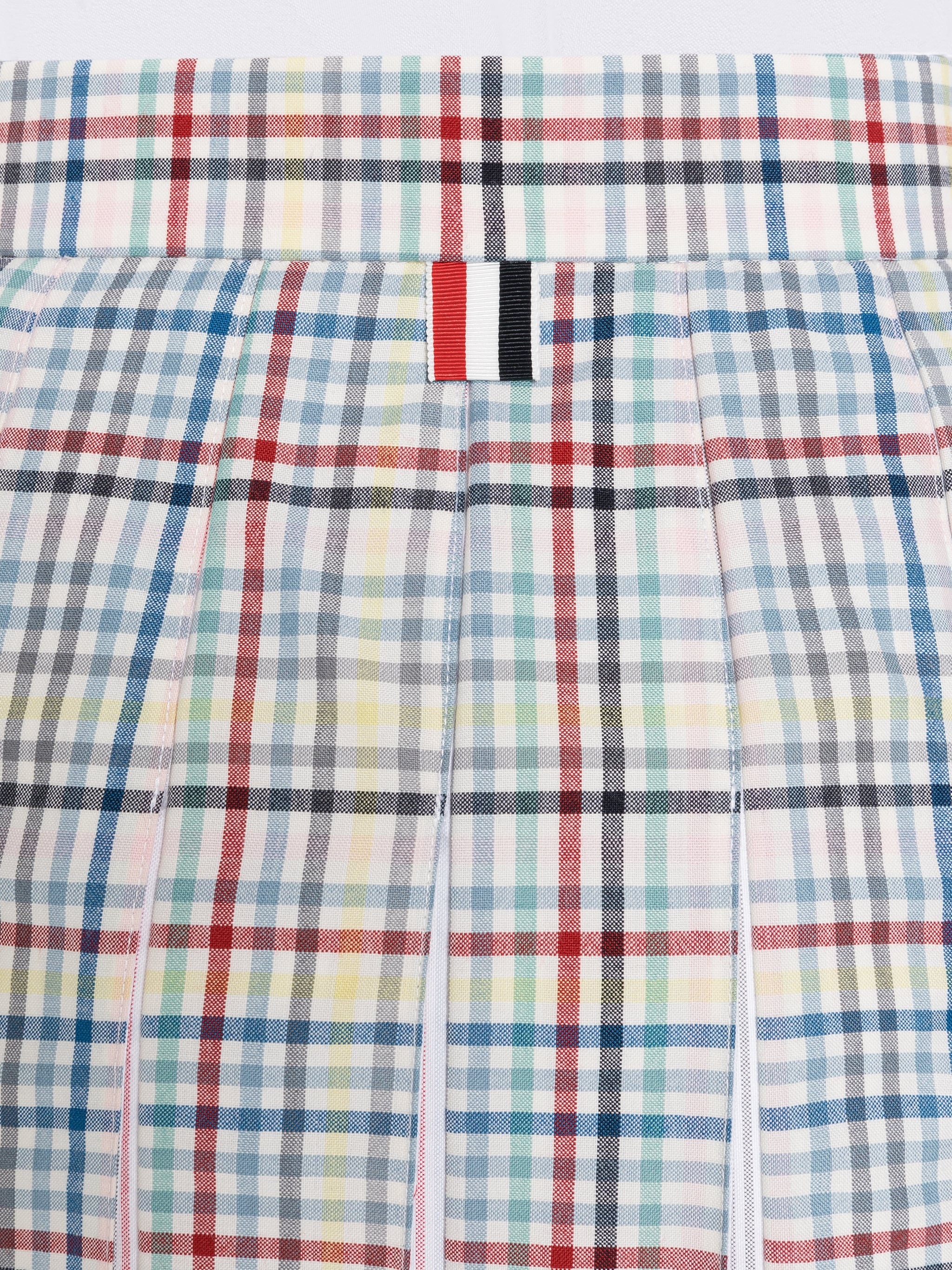 Gingham Plain Weave Pleated Mini Skirt - 5