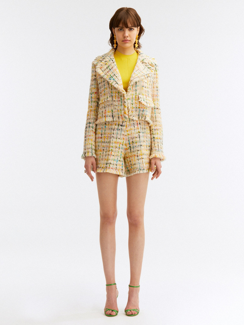 Oscar de la Renta CROPPED TWEED MOTORCYCLE JACKET outlook