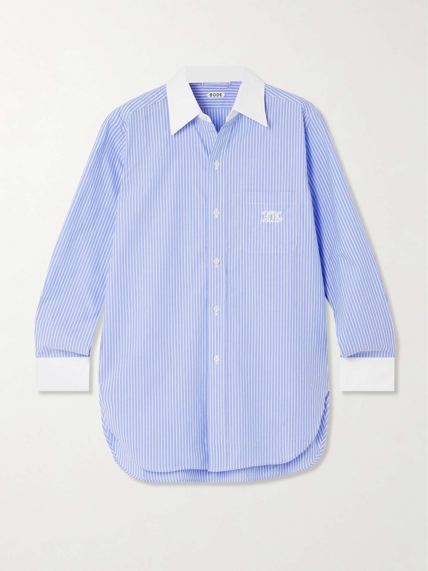 Signet Murray embroidered striped cotton-poplin shirt - 1
