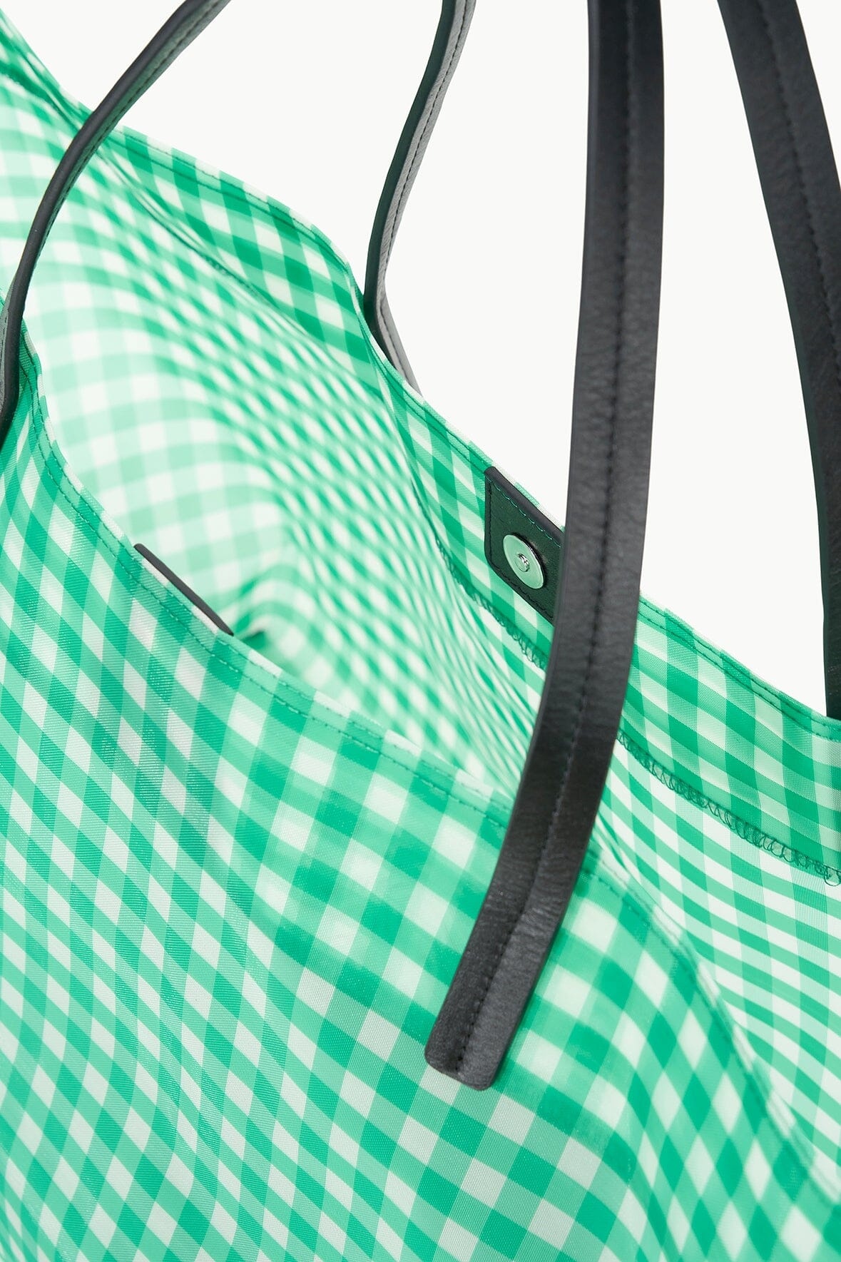 STAUD CHRISTOS LARGE MESH TOTE JADE GINGHAM - 9