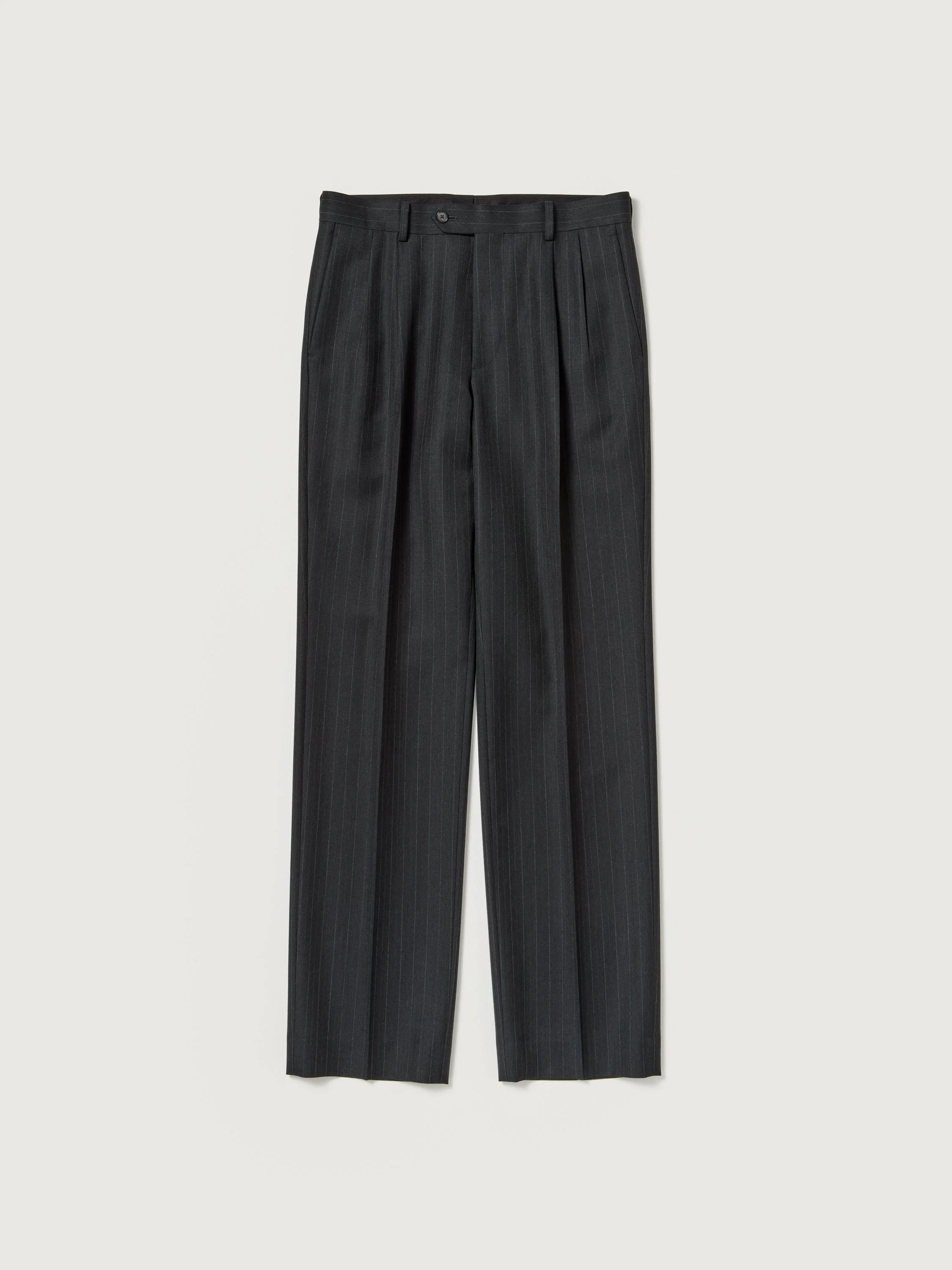 BLUEFACED WOOL TWO-TUCK SLACKS - 1