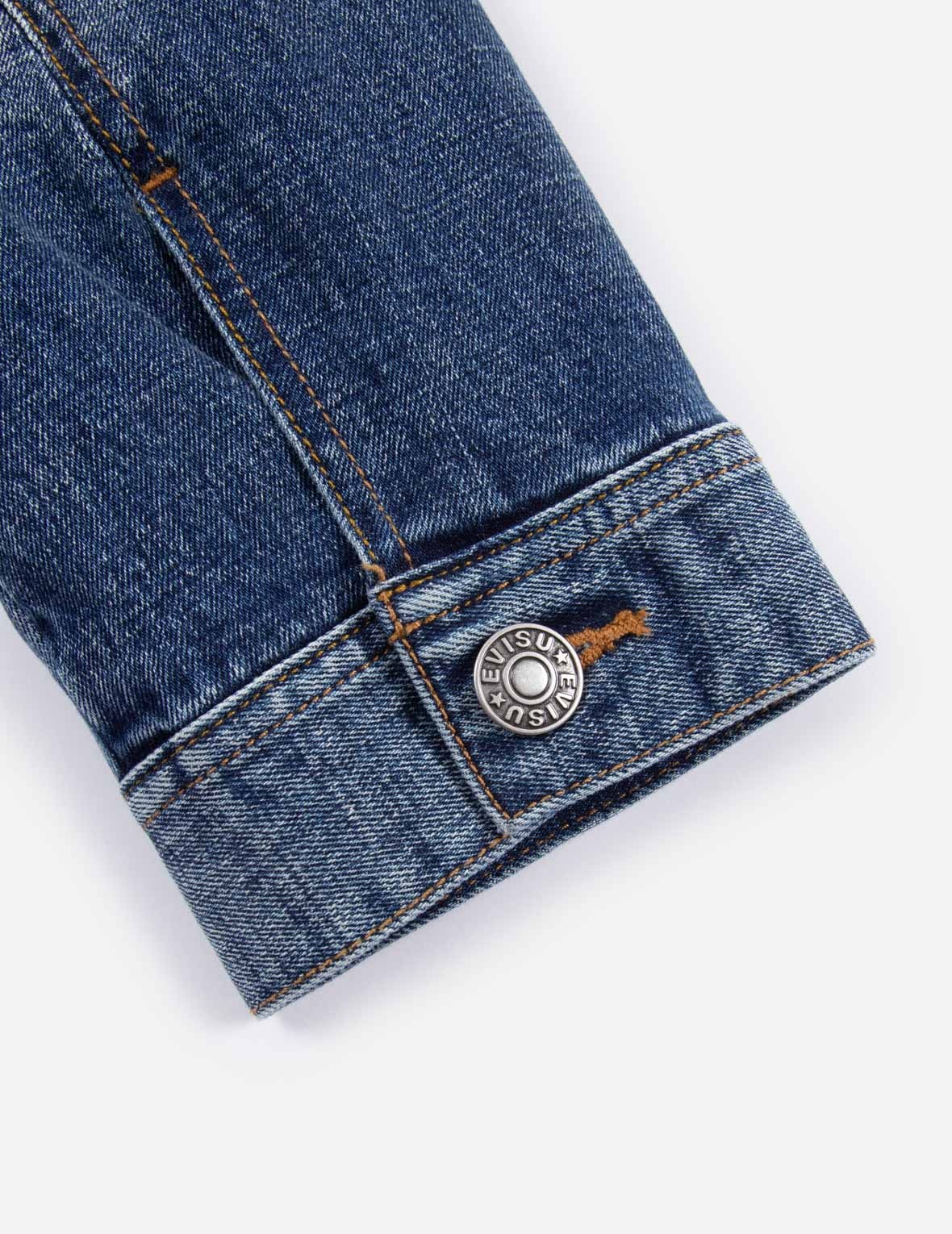 PEEPING GODHEAD AND OIL DRUM PRINT LOOSE FIT SHERPA DENIM JACKET - 11