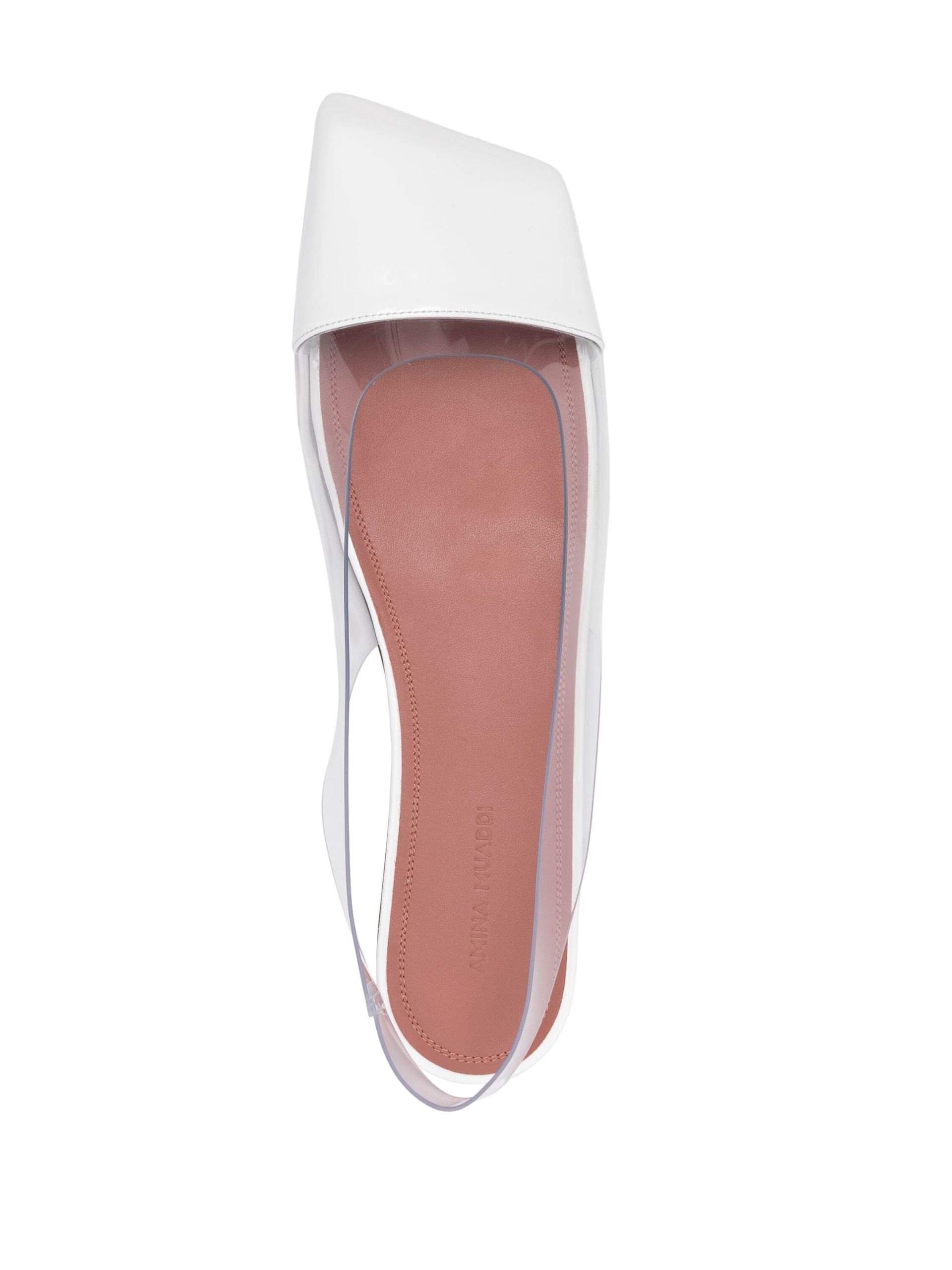 White Ane Slingback Leather Ballet Flats - 4