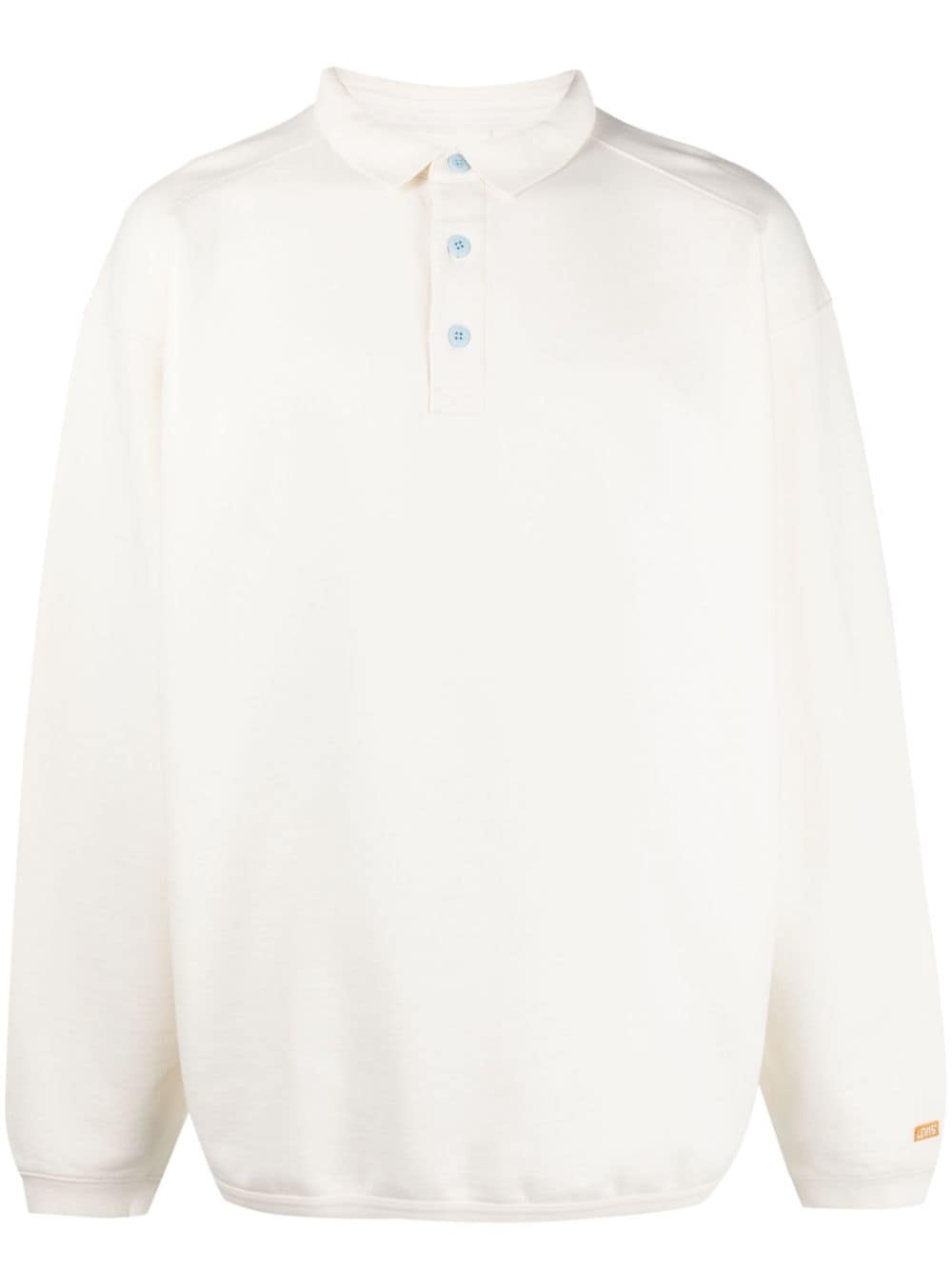 cotton-blend short-button sweatshirt - 1