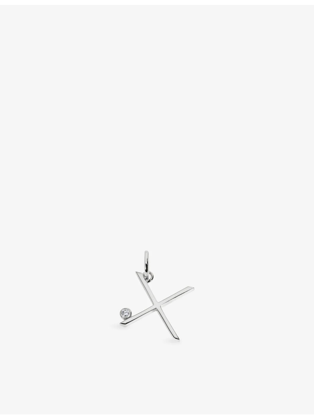 Solitaire Diamond Initial X Sterling-Silver And 0.035ct Lab-Grown Diamond Pendant - 1