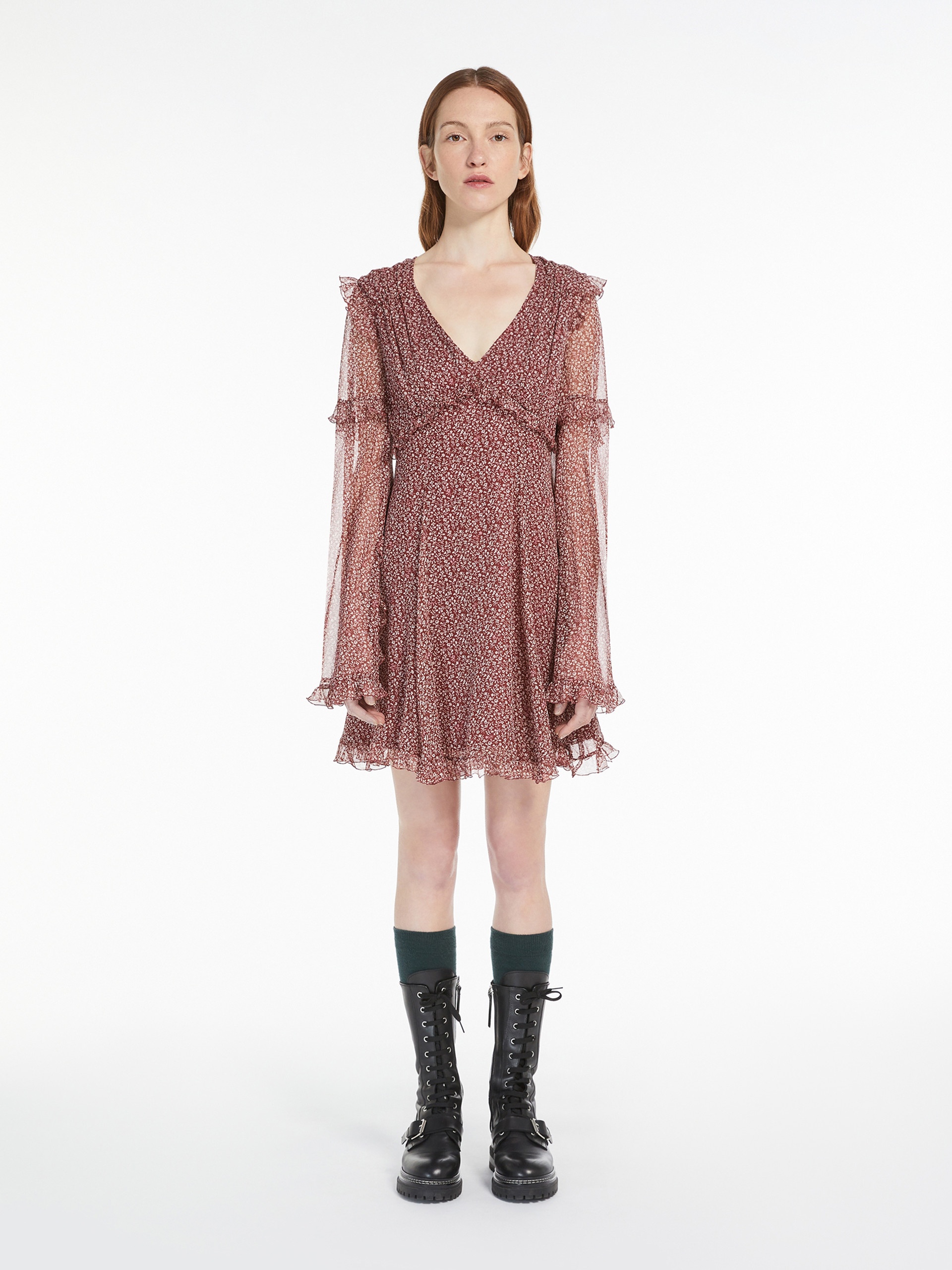 CARDATO Printed georgette short dress - 3
