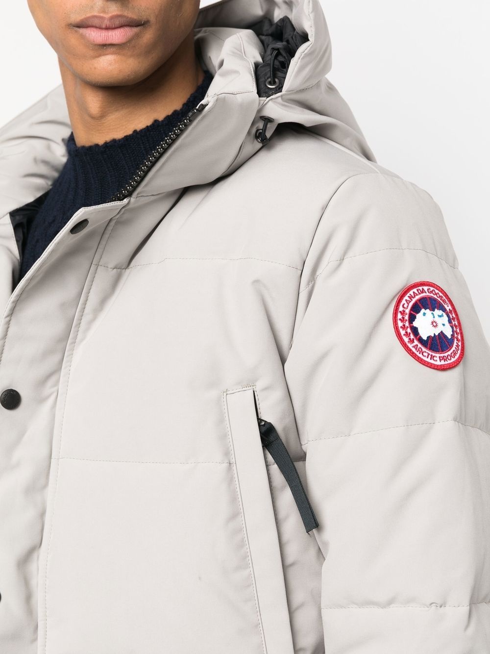 logo-patch padded jacket - 5