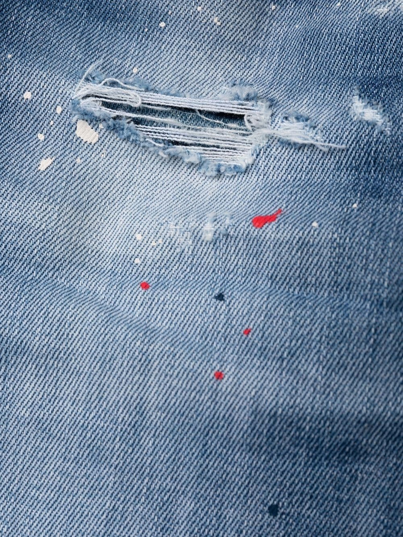 distressed slim-cut jeans 7