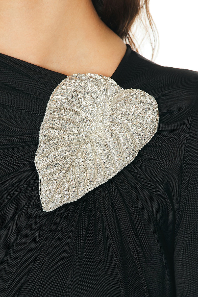 David Koma Crystal Leaf Long Sleeve Bodysuit outlook