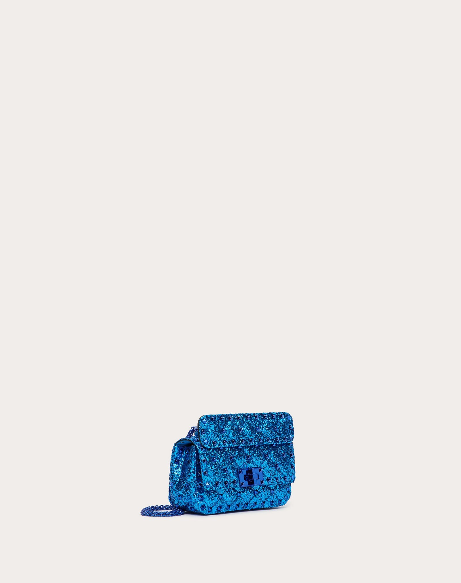 Mini Rockstud Spike Glitter Fabric Bag - 2