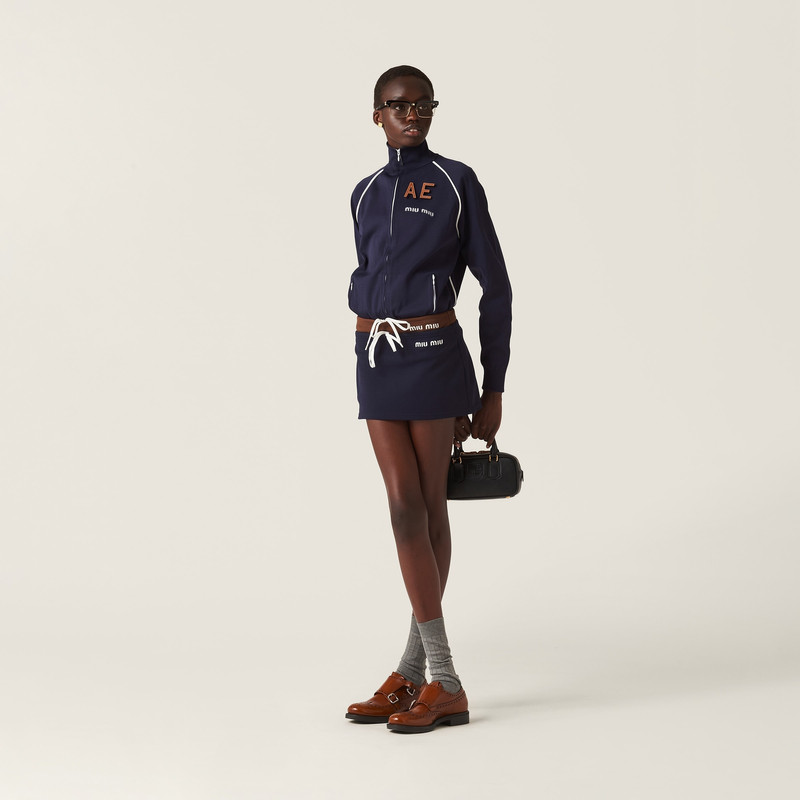 Miu Miu Nylon fleece cardigan outlook