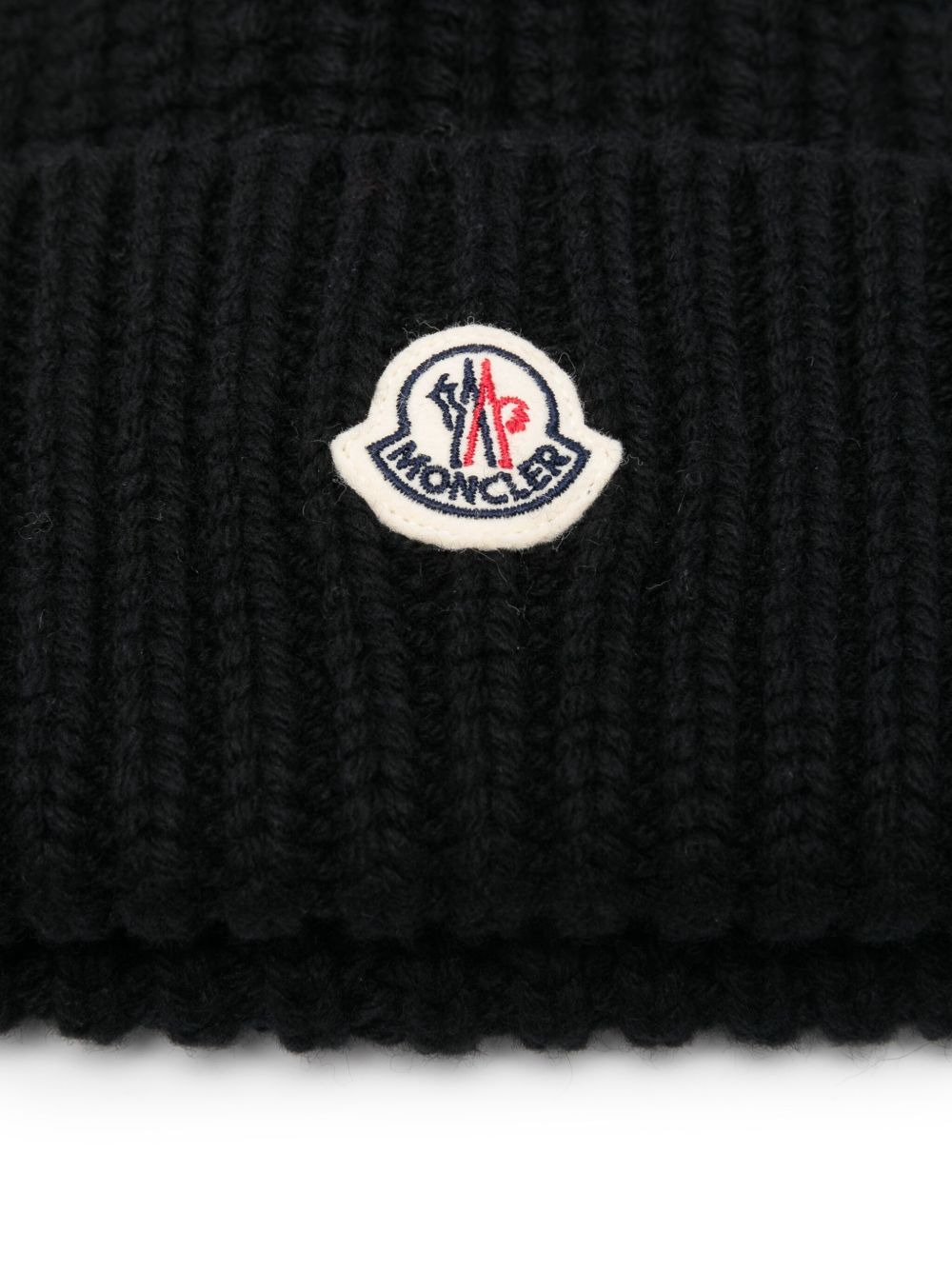 ribbed logo beanie hat - 2