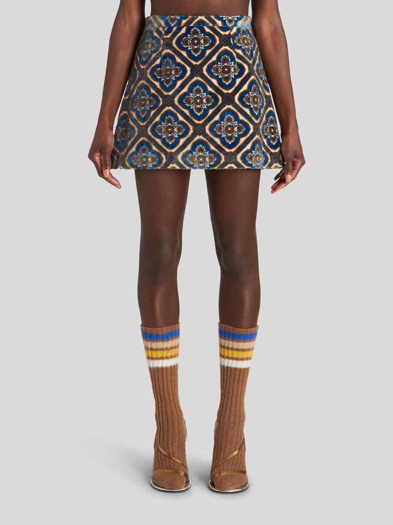 JACQUARD VELVET MINI SKIRT 2