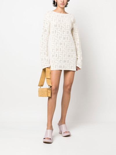 GCDS crochet-monogram long-sleeve dress outlook