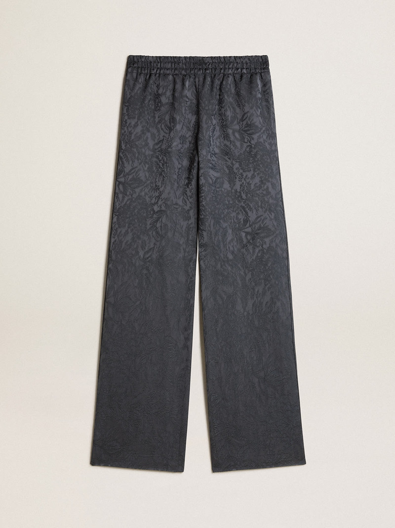Jacquard pants with all-over toile de jouy pattern - 1