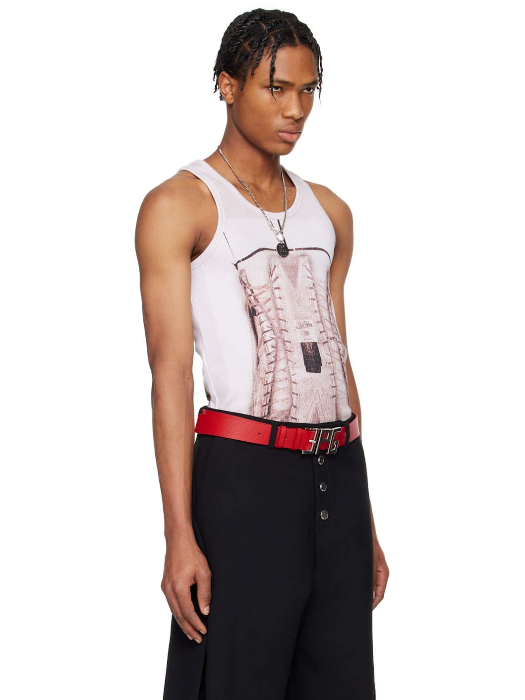 Pink 'The Corset Trompe-L'oeil' Tank Top - 2