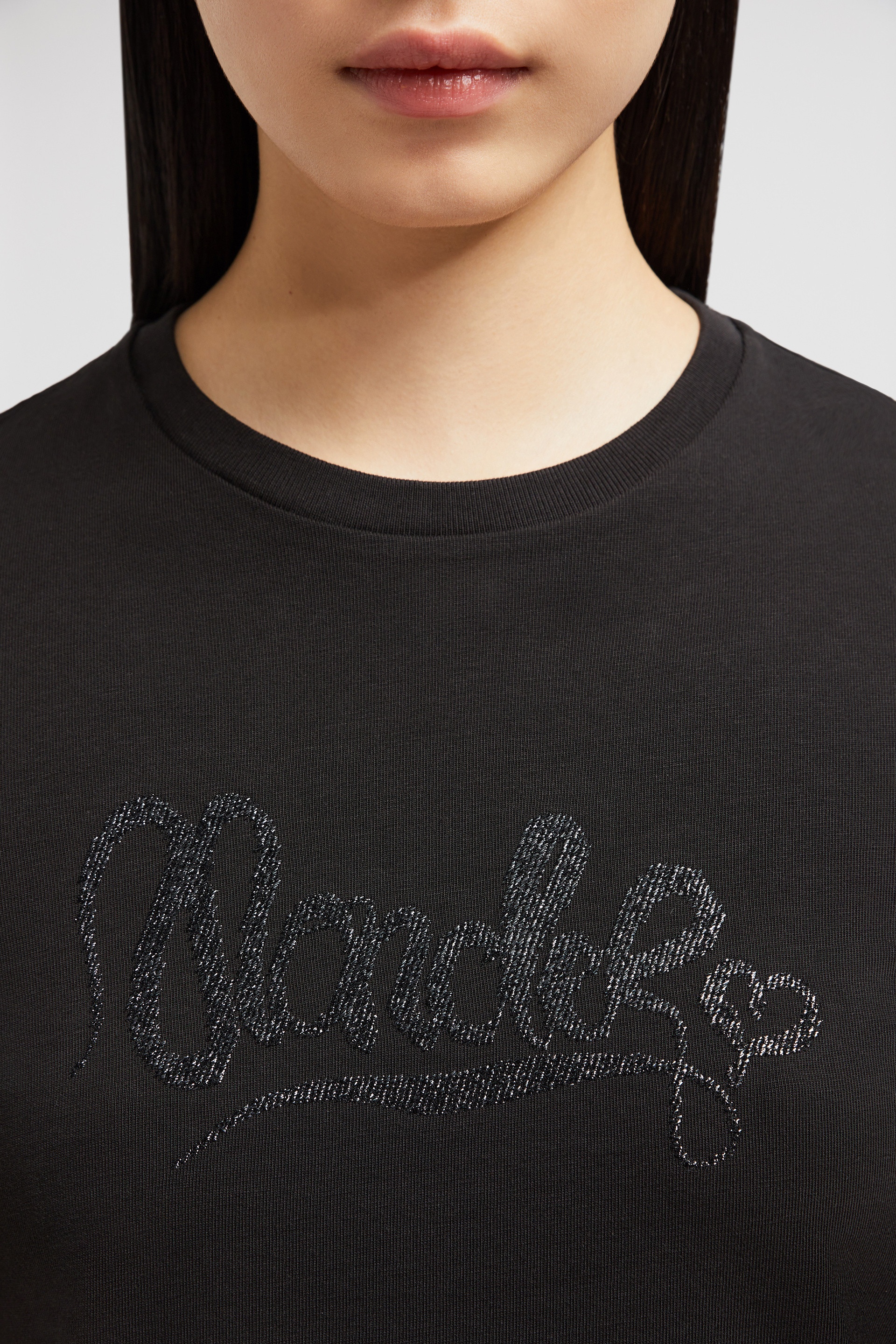 Embroidered Calligraphy Logo Cotton T-Shirt - 6