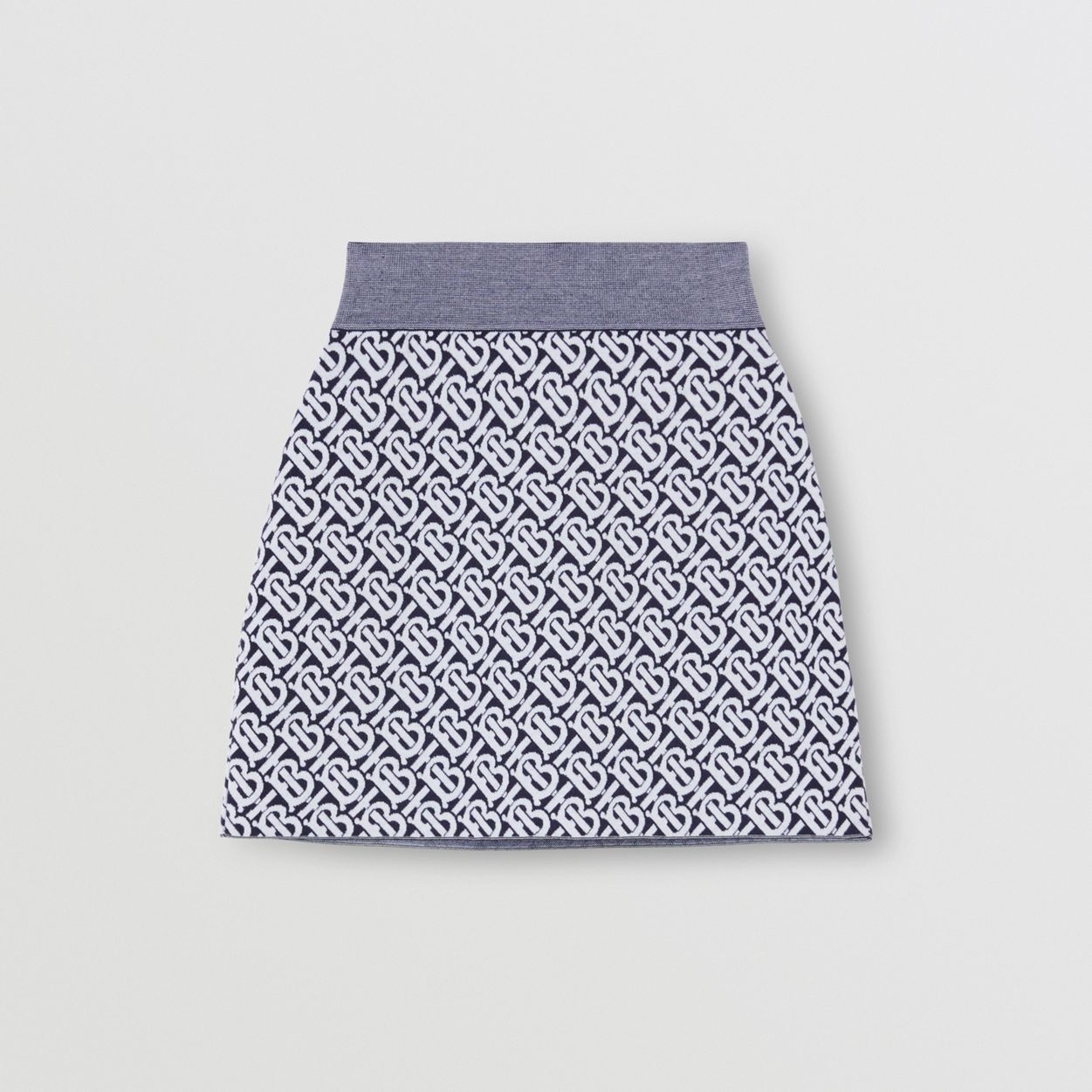 Burberry Monogram Wool Blend Jacquard Mini Skirt | REVERSIBLE