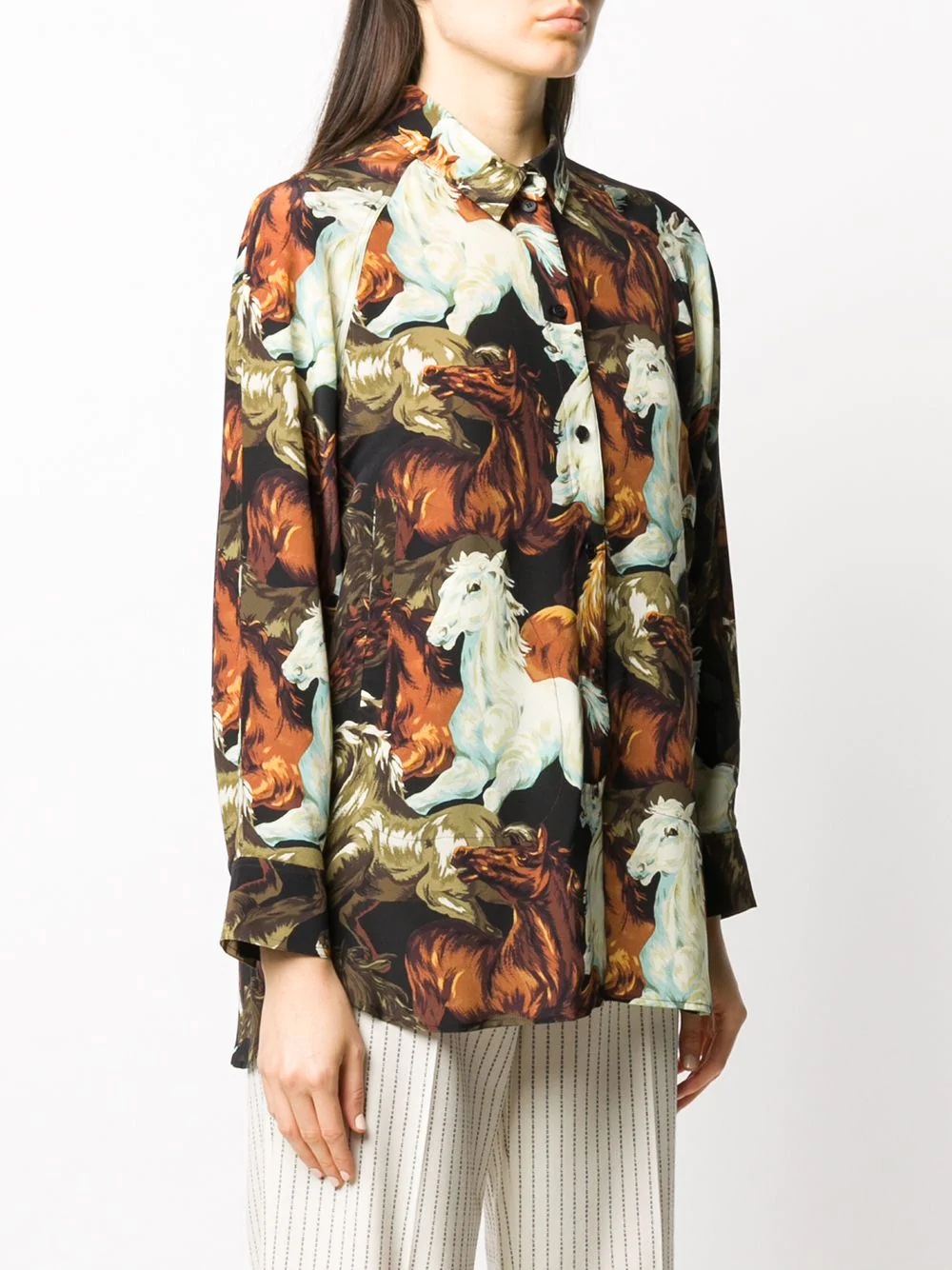 horse print silk shirt - 3