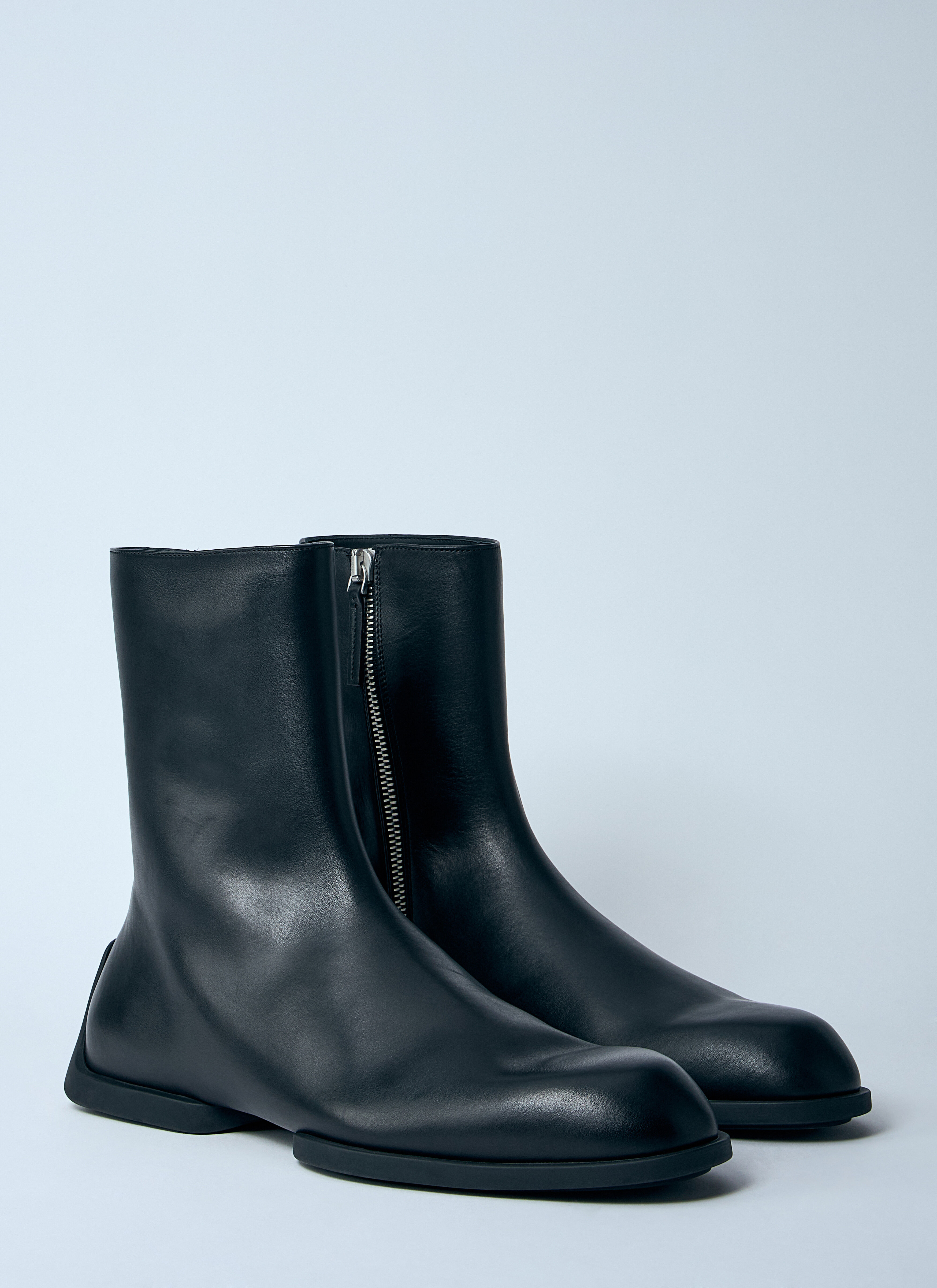 Leather Zip-Up Ankle Boot - 2